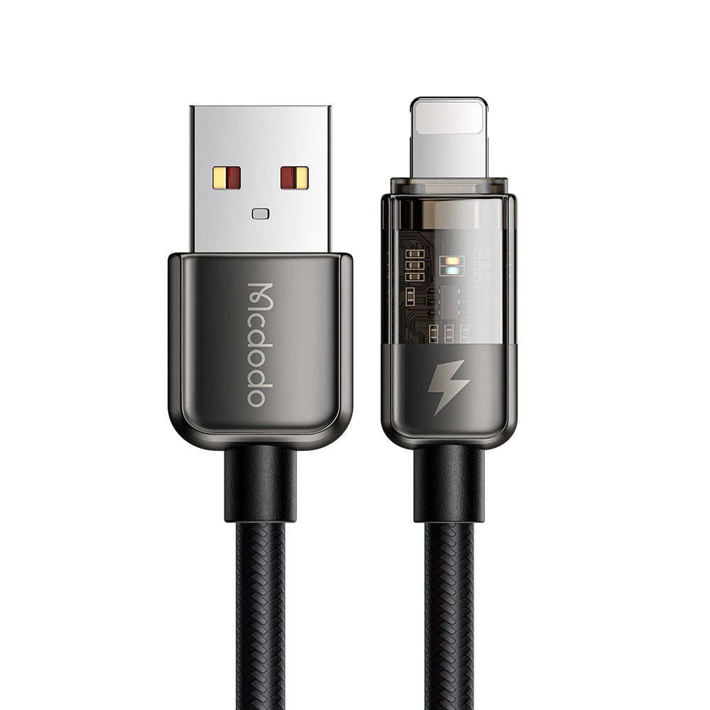 Mcdodo CA3140 Auto Power Off Lightning Cable iOS Devices Transparent Data Cable (1.2m)