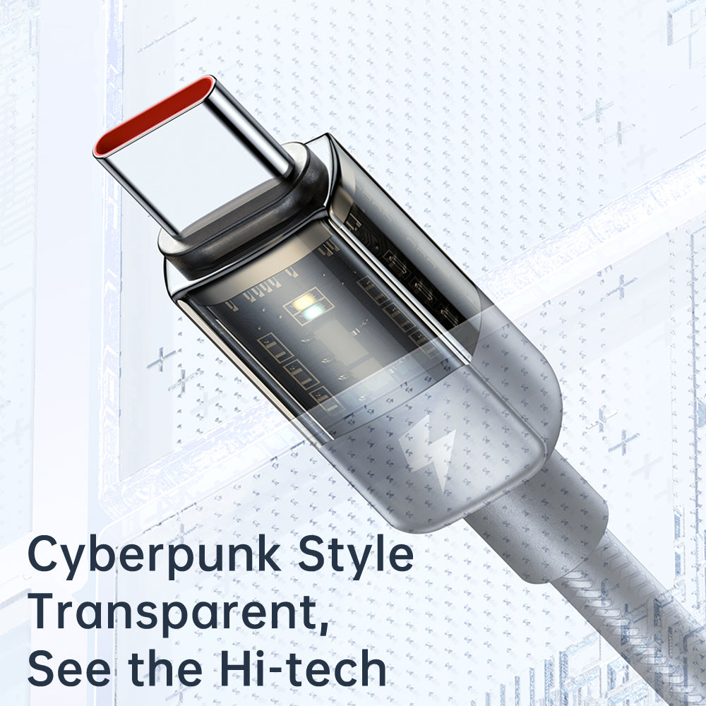 Mcdodo CA3150 Auto Power Off 6A Type-C Super Charge Transparent Data Cable (1.2m/1.8m)