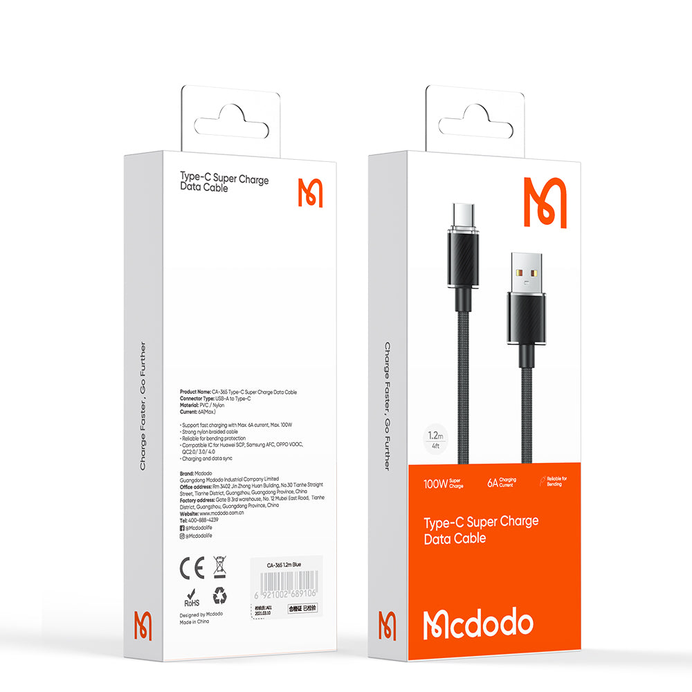 Mcdodo CA3652 Dichromatic Series Type C USB Data Cable (1.2m/2.0m)