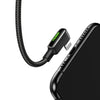 Mcdodo CA7510 Black Glue Series 3A 90 Degree Gaming Lightning Cable Compatible For iPhone (1.2m/1.8m)