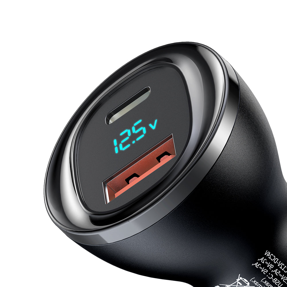 Mcdodo CC5670 Aurora Series 95W USB-A + USB-C Dual-Ports Car Charger with Digital Display