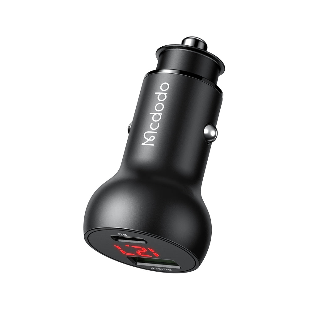 Mcdodo CC7030 Mushrooms Series PD 45W Type-C+USB Ports Car Charger with Digital Display