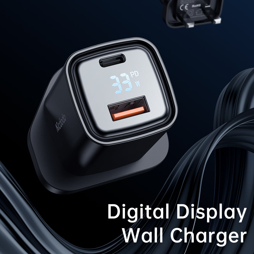 MCDODO CH1690 33W PD+QC Digital Display Charger (UK Plug)