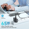 MCDODO CH8442 Mecha Series GaN 65W Dual Type-C + USB Mini Size Wall Charger Set (EU/UK/US plug)